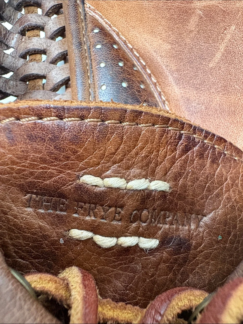 Frye Men's Sully Woven Leather Lace-Up Brown Boat Venetian Shoes Loafers Size 11